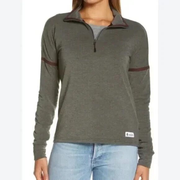 Cotopaxi Lozano Fleece Quarter Zip Pullover Sweatshirt Heather Black Small - Picture 1 of 6